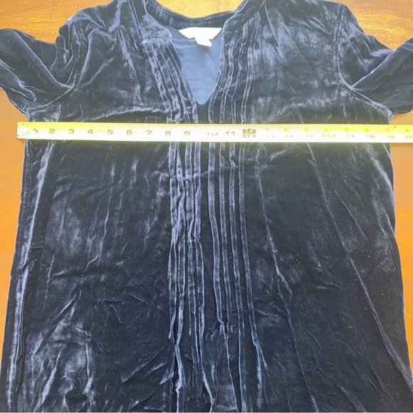 Sundance Hendrix Silk Blend Navy Velvet Shirt Mini Dress Long Sleeve Sz XS - Picture 9 of 11